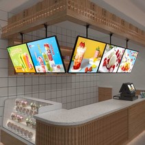 디지털메뉴판 간판 전자메뉴판 화면 키오스크 메뉴보드 LED, 상세 페이지 참고, 40X60CM 블랙 라이트박스+붐