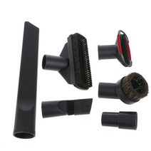 6 in 1 진공 청소기 브러시 노즐 홈 먼지 틈새 계단 도구 키트 32mm 35mm, 검정