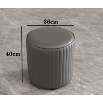 원형 풋스툴 쇼파발받침 보조 간이 의자 화장대 스툴, 그레이 라지