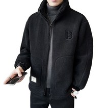 JUSTFEELING 남성 뽀글이자켓 폴라폴리스 패딩 점퍼 루즈핏 겨울 남성용 웰론 패딩코트 빅사이즈