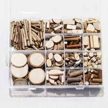 자연나무조각 14종 세트 투명게이스 천연나무 나무공예 나무목걸이 DIY 만들기재료 자연물, 자연나무조각14종세트