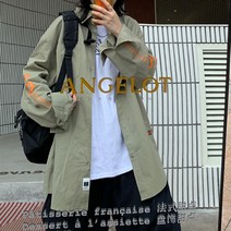 빅사이즈긴팔셔츠 이니셜 인쇄 꽃 긴소매 남자 가을 트렌드 와이셔츠 와이드 루즈핏 건달카리스마 코트 2399896259