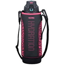 THERMOS 써모스 대용량 휴대용 등산용 추천 진공 단열 보온 보냉 물 병 보틀 텀블러 1.5 리터 스포츠 운동, 검은 색 분홍