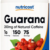 뉴트리코스트 Guarana 과라나 1000mg 150 캡슐 천연 카페인