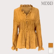 미쏘 미쏘 넥프릴 콩단추 블라우스_MIWBL9942S