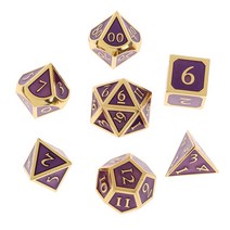 STK7pcs / set multi-sided dice d u0026 d 게임 컬러 다면체 주사위, 금 자색