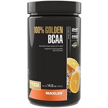 맥슬러 100 골든 bcaa 파우더 - 인트라 앰프 빠른 근육 회복을 위한 운동 후 회복 음료 & 순수 근육 성장 - 비건 bcaas 아미노산 6g - 15인분 - 딸기, 주황색, 14.8온스(1팩)