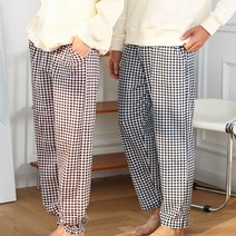 코튼원 리얼기모 커플 파자마 체크 바지