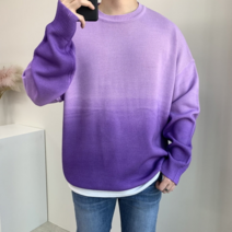 마이클로드화사한 투톤 그라데이션 오버핏 니트 4컬러