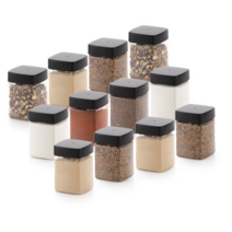 비프로젝트 냉장고 사각 보관용기 소 300ml x 12p + 스티커 블랙 16종 + 화이트 16종 세트, 12개, 1세트