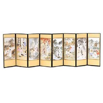 8폭실크작은병풍中-미인도