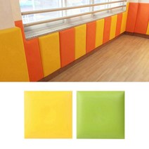 [동화오피스] KG안전 디자인 벽쿠션 정사각 30x30cm / 벽면쿠션, 오렌지