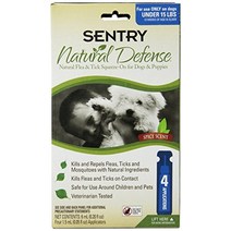 Sentry 4 카운트 자연 방어 15파운드 미만의 개를 위한 벼룩 및 진드기 압착