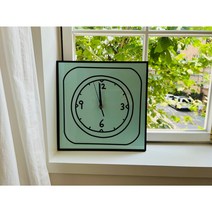 리츠센 손글씨 무소음벽시계, 민트