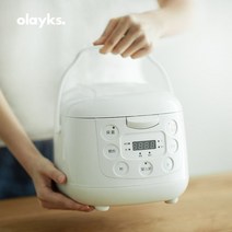 1인용 미니 밥솥 다용도 국밥솥 원룸 자취 한달살기 캠핑 이유식 소형 2인용 저당, 흰색