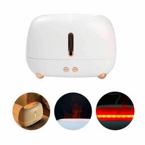 타옴 저소음 불꽃 가습기 LED 램프 모닥불 무등 불멍 공부방 원룸 습기조절 6시간 타이머, 화이트