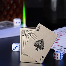 [카드라이터] 터보라이터 카드라이터 Dropshipping-금속 카드 놀이 라이터 녹색 불꽃 포커 제트 토치 부탄 금속 방, 04 with lights