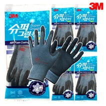 3M 쓰리엠 슈퍼그립 겨울용 Winter 장갑 소 중 대, 5개, 회색M