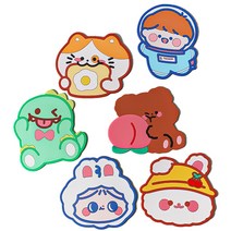 크리에이티브 가정용 러블리 캐릭터 컵패드 미끄럼방지 단열방지패드 실리콘 컵패드 6p 1세트, 6P 세트