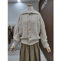 시에로 (MBERSIE)변형꽈배기 카라 가디건-SJ4KTF18M-IV