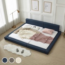 키즈돔 키즈 패밀리 저상형 가죽침대 프레임[오픈형] 3color, 색상:쿨 네이비