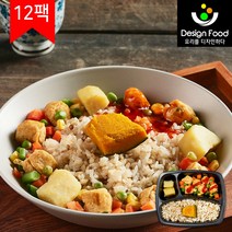 [디자인푸드]맛남주의 맛난식탁도시락 현미곤약밥&핫커리닭가슴살큐브 6팩/12팩/18팩/24팩 냉동도시락, 12팩