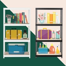 하트랙 철제선반 폭25cm 폭34cm 무볼트 조립식앵글 베란다 팬트리 창고 거실 주방 높이1500 높이1800 5단 앵글 선반, 400x250, 1500 x 5단, 블랙