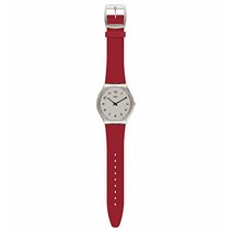 Swatch 남성용 아날로그 스위스 쿼츠 시계 고무 스트랩 SS07S105 레드 Skin Irony 42