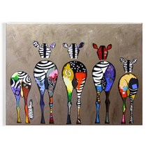 오로라데코덴 캔버스형 보석십자수 30x40cm, MK032 컬러 블록 얼룩말