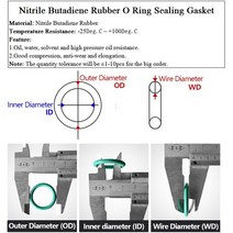 NBR O 링 씰 개스킷 두께 CS 2.5mm OD 6 ~ 190mm 니트릴 부탄올 고무 스페이서 오일 저항 와셔 둥근 모양, 01 2.4mm, 55 OD 65mm ID 60.2mm