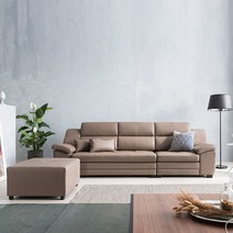 삼익가구 유루이 천연소가죽 3인용/4인용 소파(일반형 스툴포함), 02.4인용;카푸치노