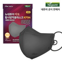 네퓨어 KF94 아토 데일리 마스크 새부리형 끈조절 컬러 마스크, 아토 KF94 진한회색 20매, 1개