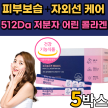 식약청 인증 인정 건강기능식품 콜라겐 개별인정형 비타민 엘라스틴 히알루론산 가부순해 피부 보습 고함량 물에 타먹는 저분자 어린 피쉬 콜라겐 분자량 분말 하알루산 영양제 여성 여자, 5박스, 30포