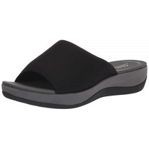 Clarks 여성용 Arla Nora 슬라이드 샌들 블랙 텍스타일 7.5