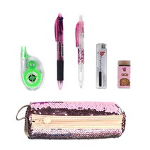 아이윙스 아이윙스 필기구문구세트 스팽글원형봉제필통 IWS 어린이집 유치원 초등학교 학원 어린이날선물 단체선물, 단품, 단품