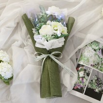 그린티러넌꽃다발 42cm P4(전구포함) FMBBFT 조화 꽃, 전구(백색)