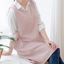 데코에버 로맨틱 원피스형 앞치마 롱사이즈 교사앞치마, 핑크, 1개