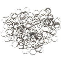 100pcs 튼튼한 이중 루프 핫 스플릿 링 낚시 태클 스테인레스 스틸 후크 커넥터, 7mm., 보여진 바와 같이