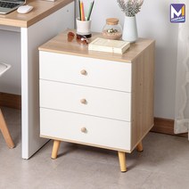 MCOMPANY 사무용 앤틱 서랍식 수납 인테리어 책상 서랍장 수납장 정리함 수납함 서랍 3단 책장 정리대 데스크 미니 다용도 틈새 원목 컴퓨터 보조 책꽂이 선반 AL106