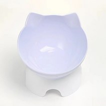 고양이 물 그릇 식기 길냥이 급식소 애완 동 스탠드 미끄럼 방지 먹이 공급기 투명 경사 귀 모양 둥근 강아지 액세서리 2022, 02 pet bowl