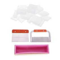 GHSHOP 나무 상자 실리콘 몰드 로프 스테인레스 스틸 비누 커터 슬라이서 + 비누베이스, 혼합, 활기 없는, 여러 가지 색상