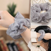 레이어 곱창밴드(그레이) 당고머리묶는법 짧은올림머리 예쁜헤어핀