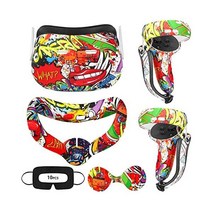 악세사리 for Oculus Quest 오큘러스 퀘스트 2 YIZEIJOB VR 보호 실리콘커버 스킨 세트 Compatible with Meta 2 - Street Graffit, 1-Street Graffiti