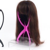 여성 통가발 거치대 가발 삼각대 플라스틱 긴 생머리, 색상, 검정