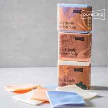 퓨어클링 설거지비누 150g 사각 3개 패키지 오트밀1 청대1 파프리카1