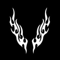 불꽃 날개 양방향 반사 스티커 자동차 오토바이 바이크 범퍼 포인트 데칼 스티커, 불꽃날개 S반사화이트