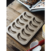 바나나 빵틀 마들렌틀 파운드 베이커리 도구 홈베이킹 업소용 제과제빵용품, 10구  바나나 (분리불가)