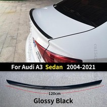 리어 스포일러 지붕 윙 디퓨저 트렁크 립 아우디 A3 S3 8PA 8VA 8VS 8V7 2004 2008 2009 2010 2015 2016 20, 02 Glossy Black 120CM