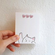 부리 러블리키티 점착 메모지 미니클립보드 점착