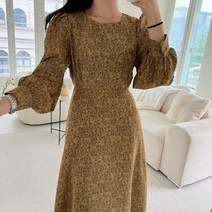 [제이0]무드 퍼프 플라워 원피스